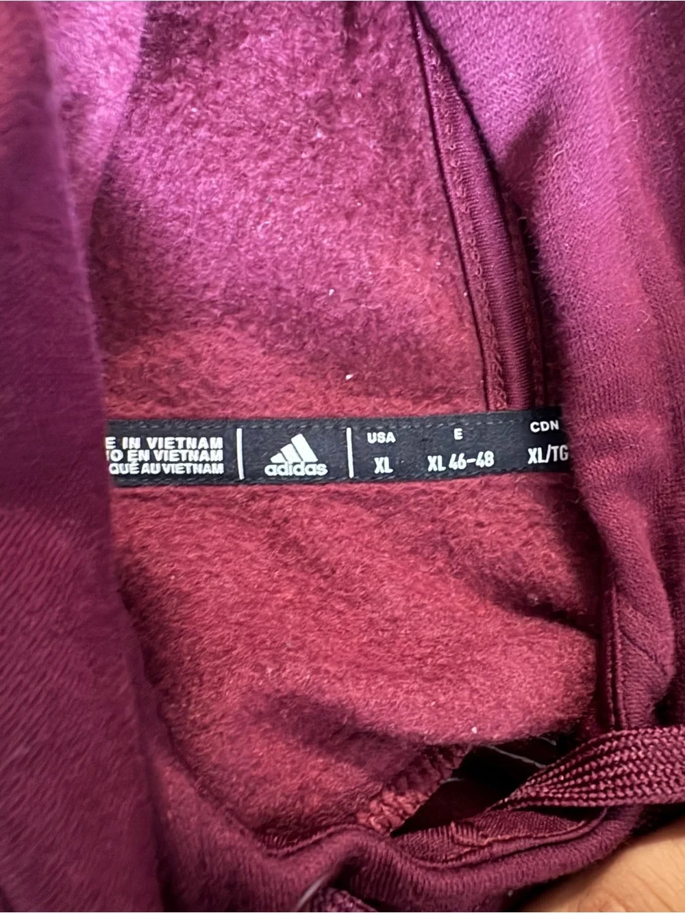 adidas Maroon Pullover Hoodie with White Logo